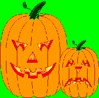 Dwie dynie różnej wielkości na Halloween